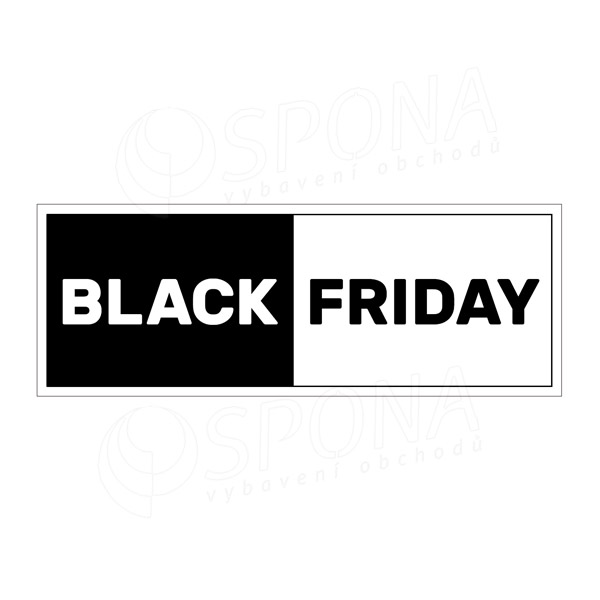 Papierový banner, SKONTO 650 x 240 mm, "BLACK FRIDAY", polená čiernobiela tlač, 4 ks