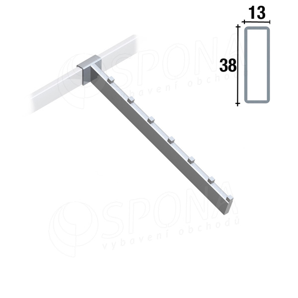 ARKSYS, vodopád na profil 38 x 13 mm, 7 kolíčkov, dĺžka 400 mm, satin