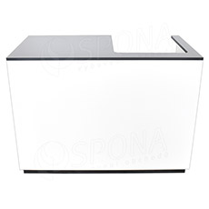 Pult BOX komplet pokladničný 122 x 93 x 65 cm, pokladňa vľavo, biele + čierne LTD